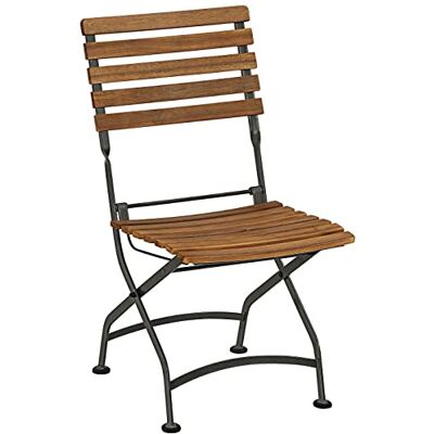 Dehner Tegernsee Sedia Pieghevole, ca. 88 x 57 x 45 cm, in Legno di Acacia Certificato FSC, Acciaio Naturale/Nero Dehner Tegernsee Sedia Pieghevole, ca. 88 x 57 x 45 cm, in Legno di Acacia Certificato FSC, Acciaio Naturale/Nero