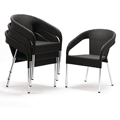 Bolero vimini sedia Bistro avvolgente, Nero (Confezione da 4) Bolero vimini sedia Bistro avvolgente, Nero (Confezione da 4)