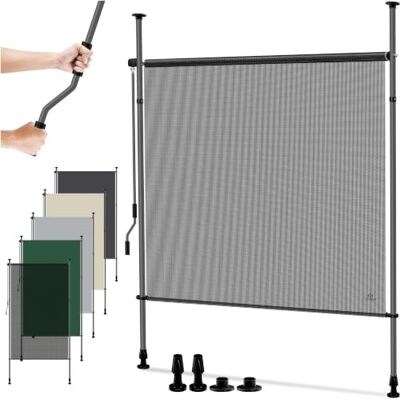 KESSER Tenda da sole verticale, 150 x 310 cm, allungabile e opaca, tenda da sole verticale con manovella senza foratura, protezione da sguardi indiscreti e dal vento, per giardino e terrazza KESSER Tenda da sole verticale, 150 x 310 cm, allungabile e opaca, tenda da sole verticale con manovella senza foratura, protezione da sguardi indiscreti e dal vento, per giardino e terrazza