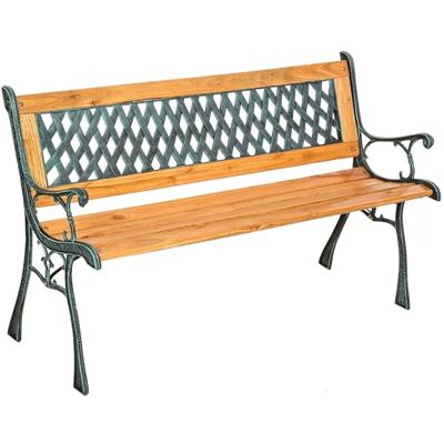 tectake ® Panca da Giardino in Legno e Ghisa, Panchina da Esterno 2 Posti, Panca con Schienale Intrecciato, Resistente alle Intemperie, 128 x 51 x 73 cm – Marrone tectake ® Panca da Giardino in Legno e Ghisa, Panchina da Esterno 2 Posti, Panca con Schienale Intrecciato, Resistente alle Intemperie, 128 x 51 x 73 cm – Marrone