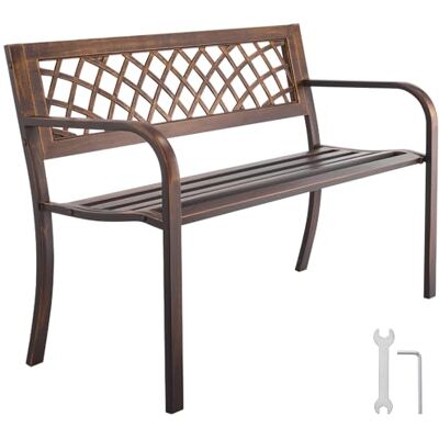 VEVOR Panca da Esterno, 116 cm, Struttura in Acciaio al Carbonio con Schienale in Rete e Braccioli con Bordo Arrotondato, Panca da Esterno Resistente alle Intemperie per Patio, Giardino, Parco VEVOR Panca da Esterno, 116 cm, Struttura in Acciaio al Carbonio con Schienale in Rete e Braccioli con Bordo Arrotondato, Panca da Esterno Resistente alle Intemperie per Patio, Giardino, Parco