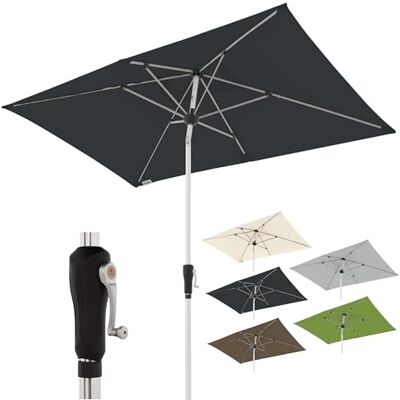 Doppler Ombrellone Rettangolare 220×140 cm in Alluminio – da Giardino con manovella, inclinabile, per Balcone e terrazza, Protezione UV 80+ Doppler Ombrellone Rettangolare 220×140 cm in Alluminio – da Giardino con manovella, inclinabile, per Balcone e terrazza, Protezione UV 80+