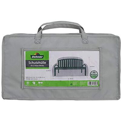 Dehner , copertura per panca da giardino a 2 posti, ca. 130 x 85 x 65 cm, poliestere, grigio Dehner , copertura per panca da giardino a 2 posti, ca. 130 x 85 x 65 cm, poliestere, grigio