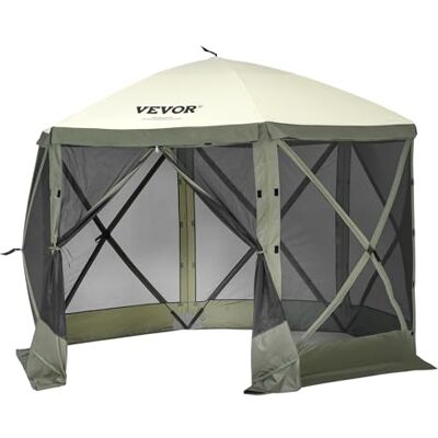VEVOR Gazebo Pop-Up, Tenda con Schermo Pop-Up, Baldacchino su 6 Lati, Riparo da Sole 6 Panni Antivento Rimovibili Finestre in Rete, con Zanzariera Schermo a Montaggio Rapido 3,05 x 3,05 m Verde VEVOR Gazebo Pop-Up, Tenda con Schermo Pop-Up, Baldacchino su 6 Lati, Riparo da Sole 6 Panni Antivento Rimovibili Finestre in Rete, con Zanzariera Schermo a Montaggio Rapido 3,05 x 3,05 m Verde