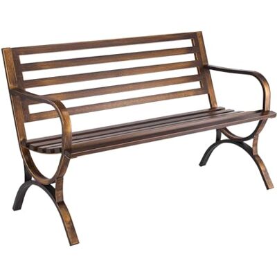 VEVOR Panca da Esterno, 127 cm, Struttura in Acciaio al Carbonio con Schienale a Doghe e Braccioli con Bordo Arrotondato, Panca da Esterno Resistente alle Intemperie per Patio, Giardino, Parco VEVOR Panca da Esterno, 127 cm, Struttura in Acciaio al Carbonio con Schienale a Doghe e Braccioli con Bordo Arrotondato, Panca da Esterno Resistente alle Intemperie per Patio, Giardino, Parco