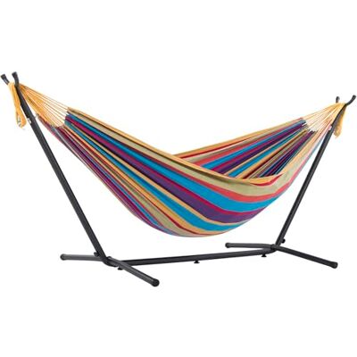 Vivere , Tropicale Doppi UHSDO8-20 Amaca con Supporto Brasiliana, Cotone, 250 cm, Portata 200 kg Borsa da Trasporto inclu, Doppia Vivere , Tropicale Doppi UHSDO8-20 Amaca con Supporto Brasiliana, Cotone, 250 cm, Portata 200 kg Borsa da Trasporto inclu, Doppia