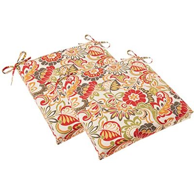 Pillow Perfect Citrus-Set di Cuscini per Sedia, Poliestere, Verde/Rosso Zoe, 20 in. L X 20 in. W X 3 in. D, 2 unità Pillow Perfect Citrus-Set di Cuscini per Sedia, Poliestere, Verde/Rosso Zoe, 20 in. L X 20 in. W X 3 in. D, 2 unità