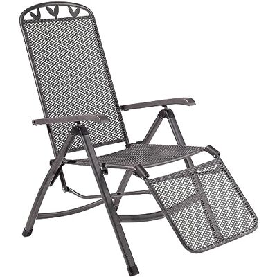 greemotion Sedia Relax con poggiapiedi, Modello Toulouse Sedia reclinabile e Regolabile, Grigio Acciaio con Schienale, Sedia Sdraio, Moderno 58x77x109 cm greemotion Sedia Relax con poggiapiedi, Modello Toulouse Sedia reclinabile e Regolabile, Grigio Acciaio con Schienale, Sedia Sdraio, Moderno 58x77x109 cm