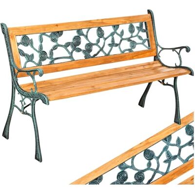 tectake ® Panca da Giardino in Legno e Ghisa, Comoda Panchina da Esterno 2 Posti, Panca con Schienale, Resistente alle Intemperie, 124 x 52 x 74 cm Marrone tectake ® Panca da Giardino in Legno e Ghisa, Comoda Panchina da Esterno 2 Posti, Panca con Schienale, Resistente alle Intemperie, 124 x 52 x 74 cm Marrone