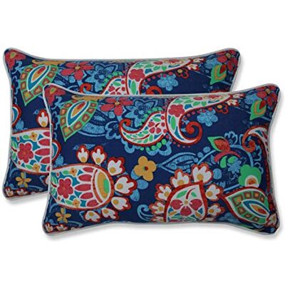 Pillow Perfect Cuscini lombari per esterni e interni, motivo cachemire, 29,2 x 47 cm, blu, 2 pezzi Pillow Perfect Cuscini lombari per esterni e interni, motivo cachemire, 29,2 x 47 cm, blu, 2 pezzi