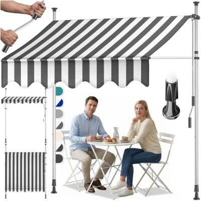 KESSER ® Tenda da sole con manovella per balcone, senza fori, resistente ai raggi UV, regolabile in altezza e impermeabile, protezione solare per balcone, terrazza e giardino, 250 cm KESSER ® Tenda da sole con manovella per balcone, senza fori, resistente ai raggi UV, regolabile in altezza e impermeabile, protezione solare per balcone, terrazza e giardino, 250 cm