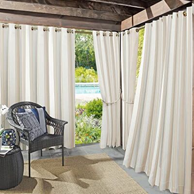 Sun Valencia Confezione da 2 tende Cabana a righe per interni ed esterni, con protezione UV ad alta efficienza energetica, 137,2 x 213,4 cm, colore: cachi Sun Valencia Confezione da 2 tende Cabana a righe per interni ed esterni, con protezione UV ad alta efficienza energetica, 137,2 x 213,4 cm, colore: cachi