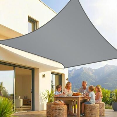 KESSER ® Tenda a vela, parasole, paravento Tessuto HDPE idrorepellente e antivento, robusto e stabile per ombreggiare il giardino, balcone o il terrazzo, Grigio, 5x5m KESSER ® Tenda a vela, parasole, paravento Tessuto HDPE idrorepellente e antivento, robusto e stabile per ombreggiare il giardino, balcone o il terrazzo, Grigio, 5x5m