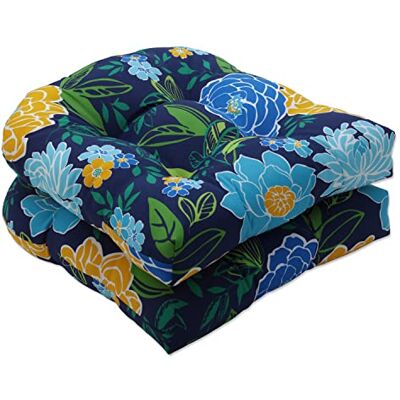 Pillow Perfect Cuscino per sedia in vimini (set di 2), 48 x 48 x 12 cm, blu Pillow Perfect Cuscino per sedia in vimini (set di 2), 48 x 48 x 12 cm, blu