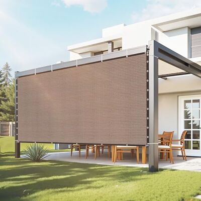 VEVOR Vela Ombreggiante con Protezione Solare, 305 x 366 cm, per Pergolato con Occhielli in Acciaio Inox, Telo Ombreggiante con Materiale HDPE, per Esterno Patio Giardino Cortile, Marrone VEVOR Vela Ombreggiante con Protezione Solare, 305 x 366 cm, per Pergolato con Occhielli in Acciaio Inox, Telo Ombreggiante con Materiale HDPE, per Esterno Patio Giardino Cortile, Marrone