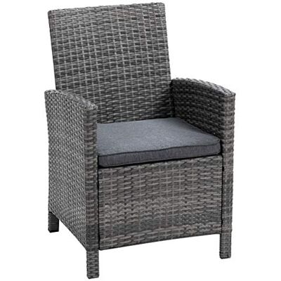greemotion Poltrona da Giardino in polyrattan e Alluminio con Cuscino Tessin, Sedia con braccioli in polyrattan, ca. 65 x 90 x 59 cm, Grigio Bicolore greemotion Poltrona da Giardino in polyrattan e Alluminio con Cuscino Tessin, Sedia con braccioli in polyrattan, ca. 65 x 90 x 59 cm, Grigio Bicolore