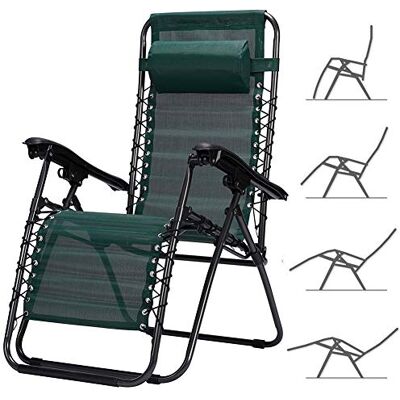 BAKAJI Sedia gravità Zero Sdraio da Giardino Poltrona Relax Pieghevole Salvaspazio Tubolari Acciaio 22mm Reclinabile Tessuto in Texilene Traspirante, Mare Spiaggia Piscina Arredo Esterno (Verde) BAKAJI Sedia gravità Zero Sdraio da Giardino Poltrona Relax Pieghevole Salvaspazio Tubolari Acciaio 22mm Reclinabile Tessuto in Texilene Traspirante, Mare Spiaggia Piscina Arredo Esterno (Verde)