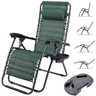 BAKAJI Sedia gravità Zero Sdraio da Giardino Poltrona Relax Pieghevole Salvaspazio con Vassoio Tubolari Acciaio 22mm Reclinabile Tessuto in Texilene Traspirante Terrazzo Piscina Esterno (Verde) BAKAJI Sedia gravità Zero Sdraio da Giardino Poltrona Relax Pieghevole Salvaspazio con Vassoio Tubolari Acciaio 22mm Reclinabile Tessuto in Texilene Traspirante Terrazzo Piscina Esterno (Verde)