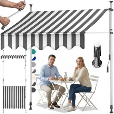 KESSER ® Tenda da sole con manovella per balcone, senza fori, resistente ai raggi UV, regolabile in altezza e impermeabile, protezione solare per balcone, terrazza e giardino, 200 cm KESSER ® Tenda da sole con manovella per balcone, senza fori, resistente ai raggi UV, regolabile in altezza e impermeabile, protezione solare per balcone, terrazza e giardino, 200 cm