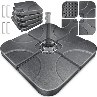 KESSER Supporto per ombrellone, 4 pezzi, peso ombrellone, per ombrellone a croce, 60 litri/80 kg, riempito con acqua o sabbia, con connettore in metallo, supporto per ombrellone in plastica, KESSER Supporto per ombrellone, 4 pezzi, peso ombrellone, per ombrellone a croce, 60 litri/80 kg, riempito con acqua o sabbia, con connettore in metallo, supporto per ombrellone in plastica,