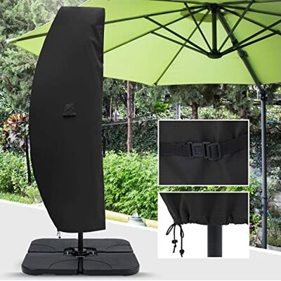 ABCCANOPY Telo protettivo impermeabile per ombrellone da 260 cm fino a 400 cm, con chiusura lampo e asta, grande, nero ABCCANOPY Telo protettivo impermeabile per ombrellone da 260 cm fino a 400 cm, con chiusura lampo e asta, grande, nero