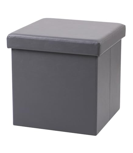 Urban living KUBE POUF in PVC pieghevole, 37,5 x 37,5 x 37,5 x 37,5 cm, colore: grigio chiaro