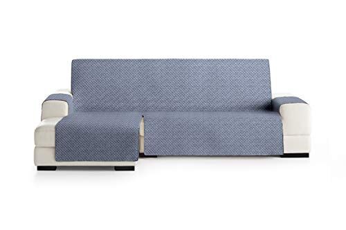 Eysa Mist Salva, Microfiber, C/3 Blu-Grigio, Penisola 240 cm. Adatto per divani da 250 a 300 cm