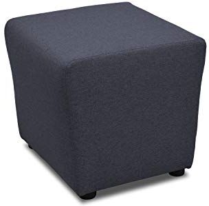 DOMO. collection DOMO Collection Bob Sgabello, Pouf a cubo, Poggiapiedi, Blu Scuro, 46 x 46 x 43 cm