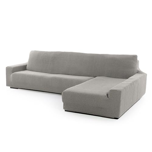 SOFASKINS ® copridivano chaise longue super elasticizzato, copridivano braccio destro lungo, design esclusivo, copridivano resistente, dimensioni compatibili divano (210-340 cm), Colore Grigio chiaro