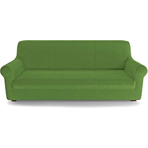 PETTI Artigiani Italiani Copridivano, Copridivano Elasticizzato, Tessuto Lineare, Verde, Poltrona (80 a 120 cm)