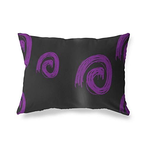 Bonamaison Viola-Nero Fodera per Cuscino Cotone e Copricuscini Federa per Divano Casa Soggiorno Camera da Letto Decorazione Interni ed Esterni, 45x60 Cm Progettata e Prodotta in Turchia