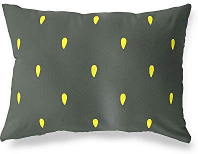 Bonamaison Neon Giallo-Fumi Fodera per Cuscino Cotone e Copricuscini Federa per Divano Casa Soggiorno Camera da Letto Decorazione Interni ed Esterni, 35x50 Cm Progettata e Prodotta in Turchia