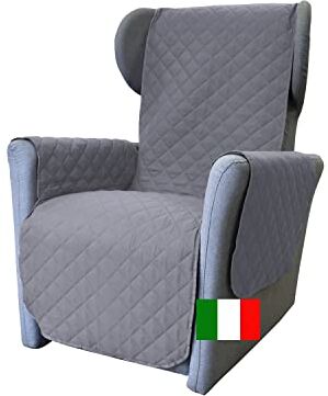 Moonange Copripoltrona 1 posto con Braccioli Rivoluzionario Copridivano Impermeabile per Poltrona Relax Reclinabile Elettrica Reversibile Copri Divano Antiscivolo Antimacchia Antigraffio (Grigio)