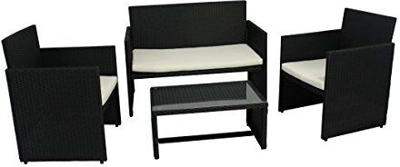 Linea Garden Friend Salotto valencia black 2 poltrone, 1 divano, 1 tavolo Materiale: polyrattan Colore nero.