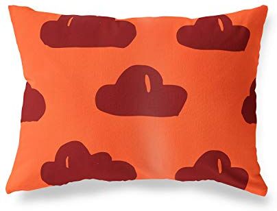 Bonamaison Arancio-Bordeaux Fodera per Cuscino Cotone e Copricuscini Federa per Divano Casa Soggiorno Camera da Letto Decorazione Interni ed Esterni, 35x50 Cm Progettata e Prodotta in Turchia