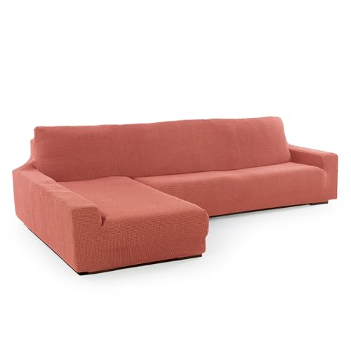 SOFASKINS ® copridivano chaise longue super elasticizzato, copridivano braccio sinistro lungo, design esclusivo, copridivano resistente, dimensioni compatibili divano (210-340 cm), Colore Corallo