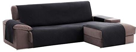 textil-home Textilhome Copridivano Salvadivano Chaise Longe ADELE Color Nero -BRACCIOLO DESTRO Protezione per divani imbottiti Dimencione 200cm -(VISTO DI FRONTE).