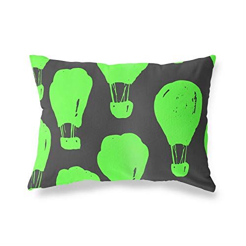 Bonamaison Neon Verde-Fumi Fodera per Cuscino Cotone e Copricuscini Federa per Divano Casa Soggiorno Camera da Letto Decorazione Interni ed Esterni, 45x60 Cm Progettata e Prodotta in Turchia