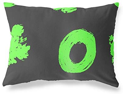 Bonamaison Neon Verde-Fumi Fodera per Cuscino Cotone e Copricuscini Federa per Divano Casa Soggiorno Camera da Letto Decorazione Interni ed Esterni, 45x60 Cm Progettata e Prodotta in Turchia