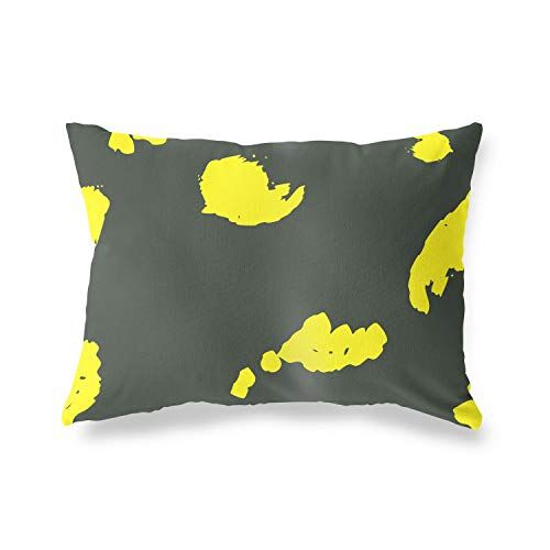 Bonamaison Neon Giallo-Fumi Fodera per Cuscino Cotone e Copricuscini Federa per Divano Casa Soggiorno Camera da Letto Decorazione Interni ed Esterni, 35x50 Cm Progettata e Prodotta in Turchia