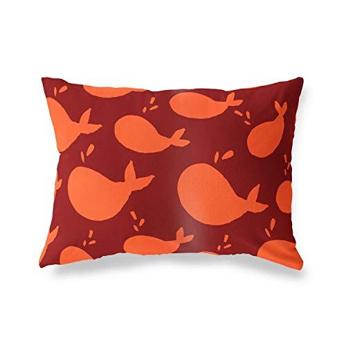 Bonamaison Arancio-Bordeaux Fodera per Cuscino Cotone e Copricuscini Federa per Divano Casa Soggiorno Camera da Letto Decorazione Interni ed Esterni, 45x60 Cm Progettata e Prodotta in Turchia