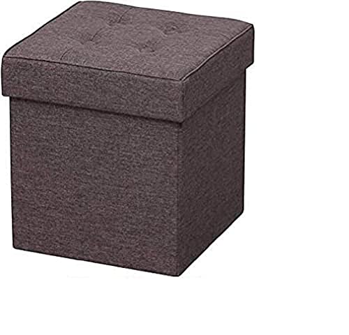 Iris Ohyama , Pouf pieghevole/pouf contenitore pieghevole/pouf/pouf poggiapiedi/panca in tessuto, Modulare, Design, Casa Ottoman SST-38 Marrone scuro