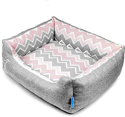 LUBEN Divano Spring Chevron Nuovo S Grigio/Rosa, Nero