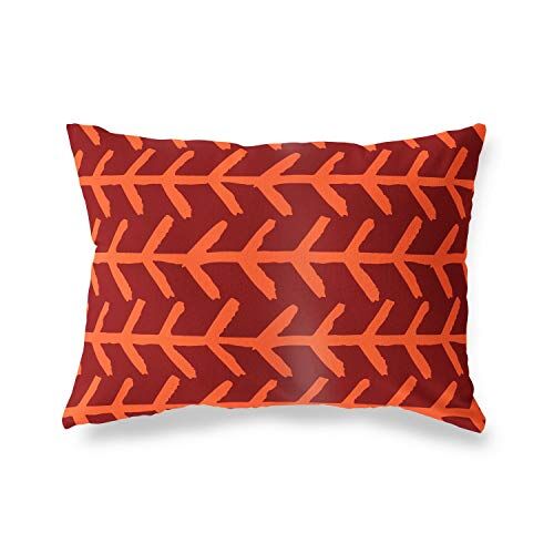 Bonamaison Arancio-Bordeaux Fodera per Cuscino Cotone e Copricuscini Federa per Divano Casa Soggiorno Camera da Letto Decorazione Interni ed Esterni, 45x60 Cm Progettata e Prodotta in Turchia