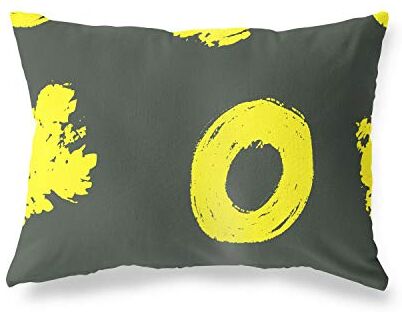 Bonamaison Neon Giallo-Fumi Fodera per Cuscino Cotone e Copricuscini Federa per Divano Casa Soggiorno Camera da Letto Decorazione Interni ed Esterni, 35x50 Cm Progettata e Prodotta in Turchia