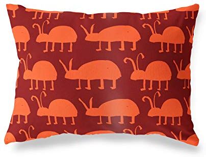 Bonamaison Arancio-Bordeaux Fodera per Cuscino Cotone e Copricuscini Federa per Divano Casa Soggiorno Camera da Letto Decorazione Interni ed Esterni, 45x60 Cm Progettata e Prodotta in Turchia