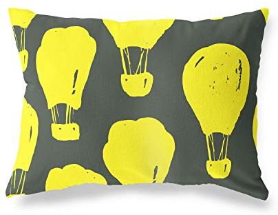 Bonamaison Neon Giallo-Fumi Fodera per Cuscino Cotone e Copricuscini Federa per Divano Casa Soggiorno Camera da Letto Decorazione Interni ed Esterni, 45x60 Cm Progettata e Prodotta in Turchia