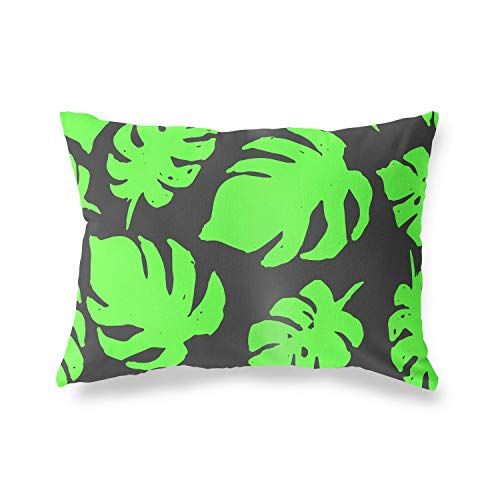 Bonamaison Neon Verde-Fumi Fodera per Cuscino Cotone e Copricuscini Federa per Divano Casa Soggiorno Camera da Letto Decorazione Interni ed Esterni, 45x60 Cm Progettata e Prodotta in Turchia