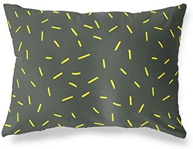 Bonamaison Neon Giallo-Fumi Fodera per Cuscino Cotone e Copricuscini Federa per Divano Casa Soggiorno Camera da Letto Decorazione Interni ed Esterni, 35x50 Cm Progettata e Prodotta in Turchia