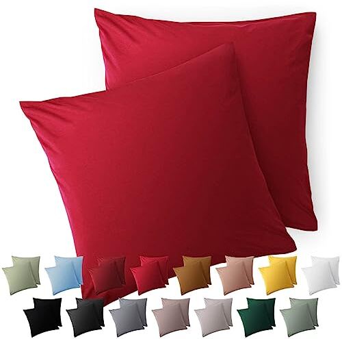 Blumtal Federe Cuscini Divano 65x65 cm Set di Copricuscini per Divani in Microfibra a 2 Pezzi con Chiusura a Busta, certificati Oeko-Tex, extra morbidi e lavabili Rosso